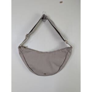 July Canvas Everyday Crescent Bag Purse Large Khaki Tan Crossbody 14x7"